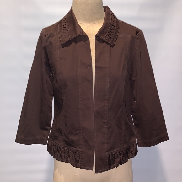 Christopher & Banks brown blazer with 3/4 length sleeves, Size Small - Picture 1 of 4